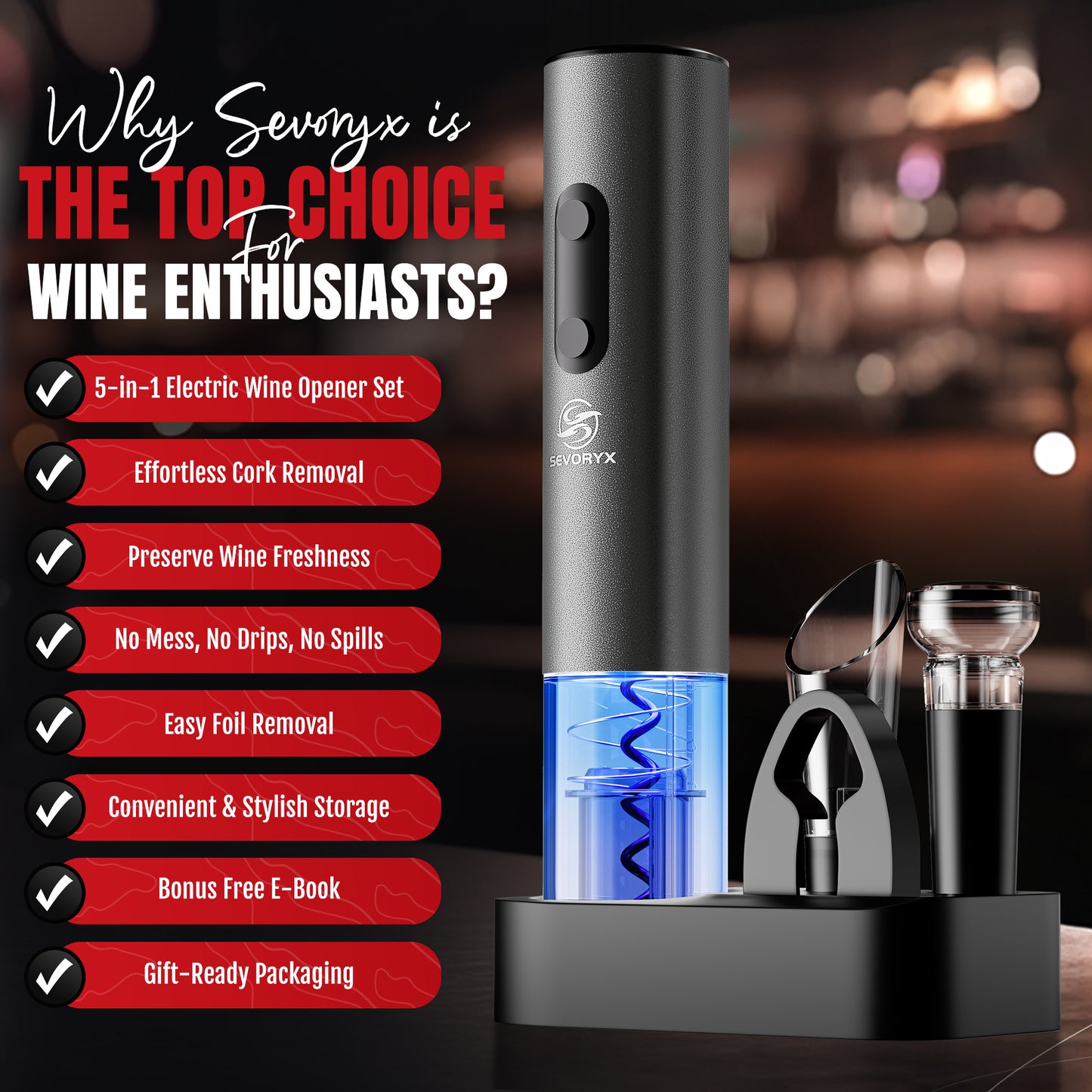 Electric Wine Opener Set