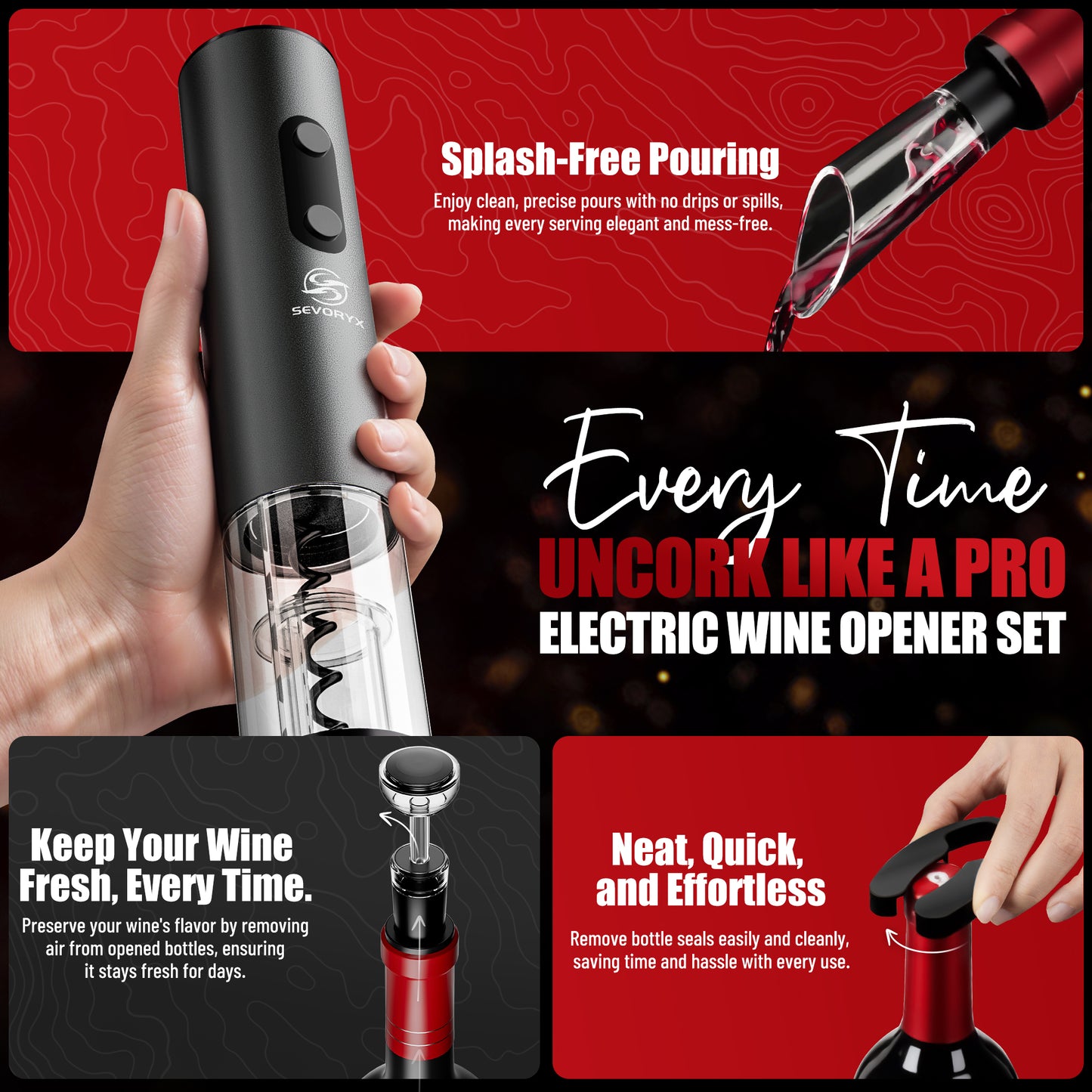 Electric Wine Opener Set
